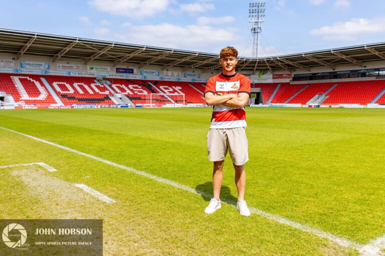 John Hobson/AHPIX LTD, Doncaster Rovers Player Signing, Eco Power Stadium, Doncaster.